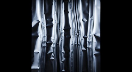 Crushed Aluminum Foil Texture Close Up Macro Photography Abstract Background Silver Metallic Surface Detail High Resolution Image