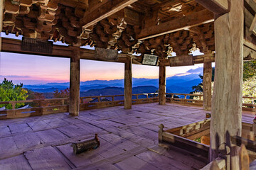 Pavilion Interior at Buseoksa Temple with Sunset Sky