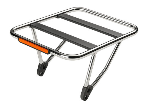 Front pannier rack mounted above the wheel