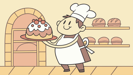 chef with cake