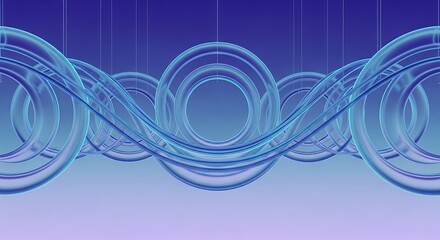 Abstract Blue Rings Digital Art Background  Modern Technology Design Element for Website or Presentation Use