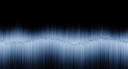 Abstract Blue Waveform Spectrum Visualization on Black Background for Music or Data Analysis Concepts