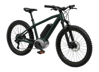 Obraz premium Mountain e-bike with robust central motor and knobby tires