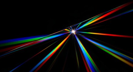 Abstract Colorful Light Streaks Starburst Effect Photography Artistic Lens Flare Background Vibrant Spectrum Graphic Design Element
