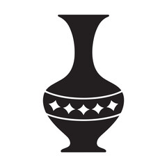 Arabic vase silhouette vector, vase icon vector illustration. Vector black silhouette. with white background.