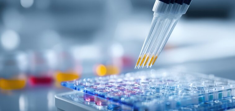 The precise pipetting technique in a modern laboratory setting for scientific research.