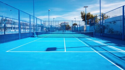 A vibrant green tennis ball is lodged in the dark netting on the court after a hard-fought match.