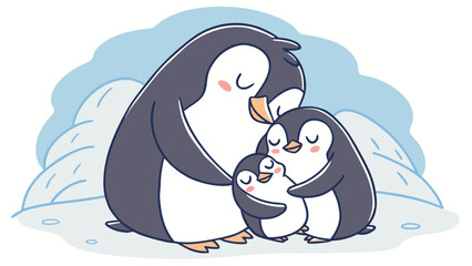 Fototapeta premium penguin with heart