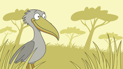 Obraz premium stork in the grass