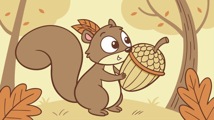 squirrel with acorn