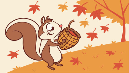 autumn leaves and acorns