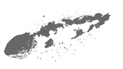 Abstract Paint Stroke on Transparent Canvas Artistic Brush Mark Design Element