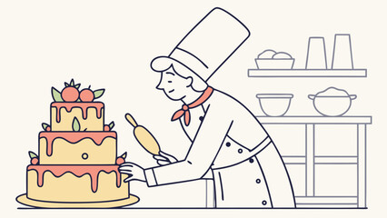 chef with cake