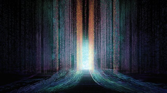 A 3d hologram of data symbolizing an AI agent and AGI technology using agentic superintelligence in the future for autonomy and the growth of ASI during the singularity