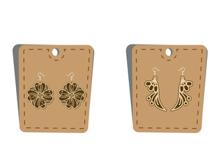 Earring Laser cut template, Silhouette  earring SVG