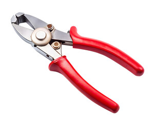 Red handled pliers isolated on transparent background