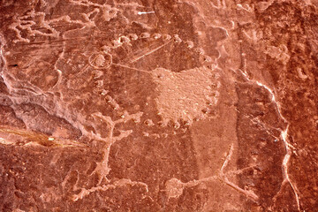 Ancient Mansard Petroglyph Panel near Kanab, Utah