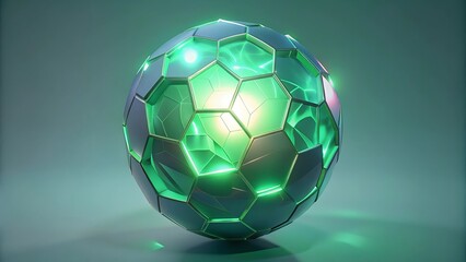Naklejka premium A futuristic glowing sphere with geometric pattern and abstract design