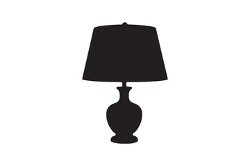 Elegant black silhouette of a table lamp