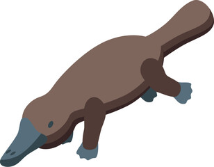 Platypus walking isometric view wildlife animal