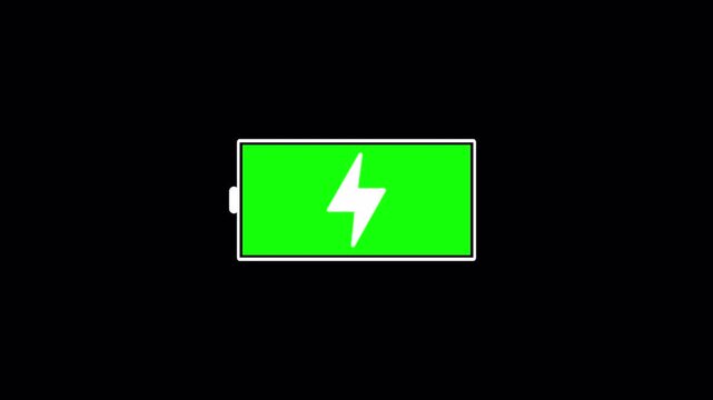 Smartphone battery charging animation transparent background alpha channel