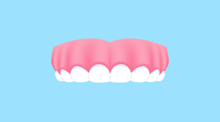 UppUpper teeth (Gummy Smile) illustration vector design. Dental care concept.