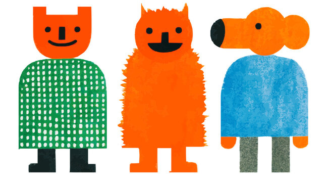 Isolate, vector children's illustration, fabulous characters, for decorating children's web design, creative style Freaks, vector graphics for sites, landing pages, advertising, web design - Powered by Adobe