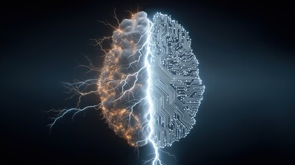 A 3d brain hologram of data symbolizing an AI agent and AGI technology using agentic superintelligence in the future for autonomy and the growth of ASI during the singularity