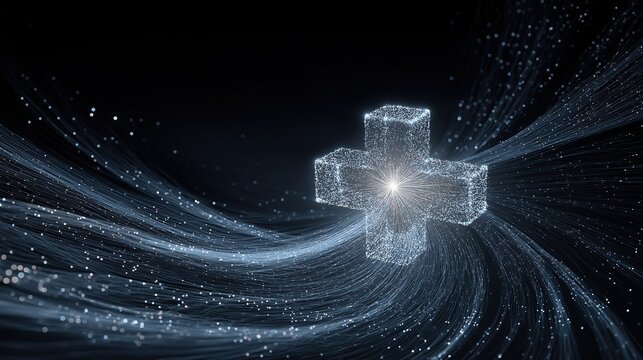 A 3d healthcare medical hologram of data symbolizing an AI agent and AGI technology using agentic superintelligence in the future for autonomy and the growth of ASI during the singularity