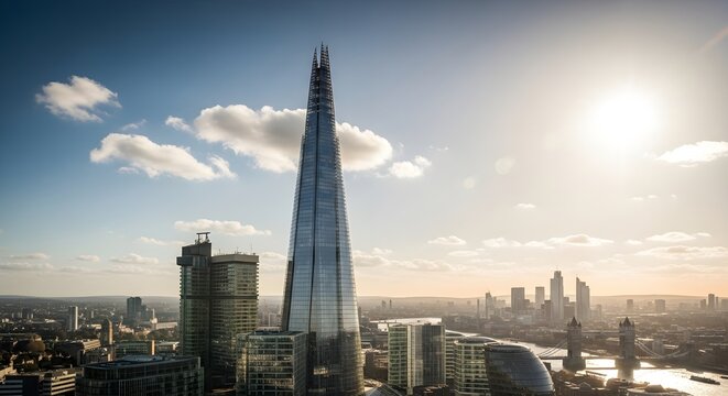 London's Shard: Sunlit Skyscraper & Cityscape Panorama