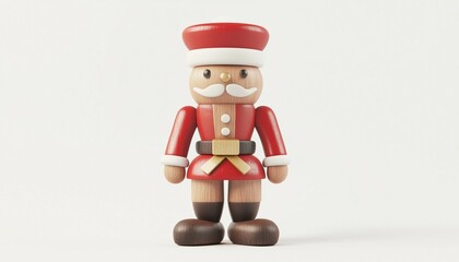 Decorative Christmas Ornament: Soldier Toy Crafted From Wood. This Charming Ornament Is Shaped Like A Soldier And Made Of Wood For A Classic Holiday Look.