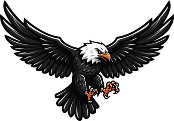 Obraz premium Majestic Bald Eagle in Flight, Powerful Wings