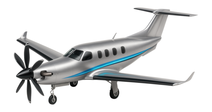 Modern turboprop with streamlined fuselage and noise-reducing propeller blades
