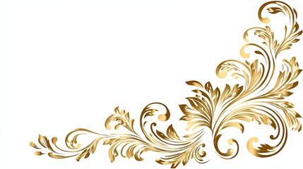 Fototapeta premium Elegant Gold Line Details on Minimal White Background
