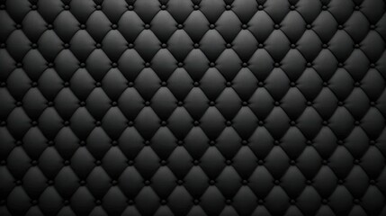 Naklejka premium Elegant Black Tufted Leather Background Ideal for Modern Design and Decor Purposes