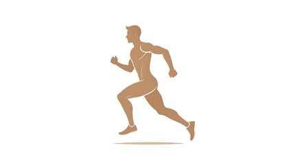 Running man silhouette, side view