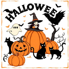 Obraz premium halloween pumpkin set