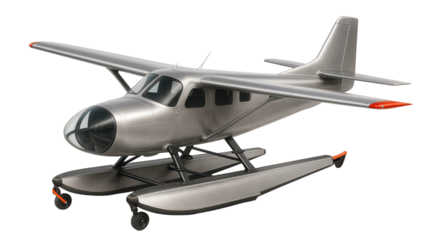 Seaplane with a glass nose for observation and retractable undercarriage