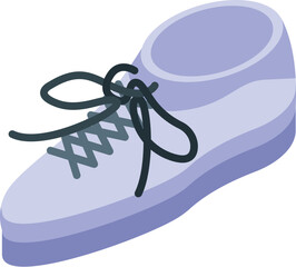 Purple sneaker with black laces tied in a bow, featuring a criss cross pattern