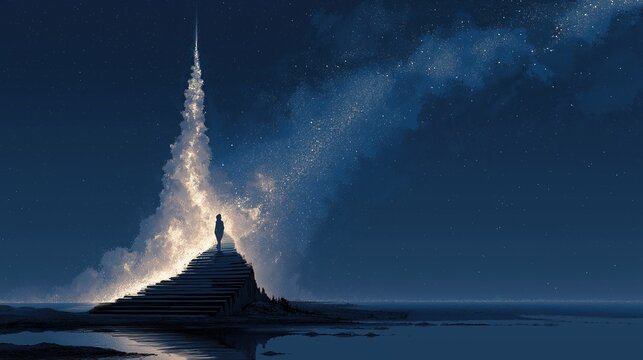 A 3d hologram of data and a human symbolizing an AI agent and AGI technology using agentic superintelligence in the future for autonomy and the growth of ASI during the singularity