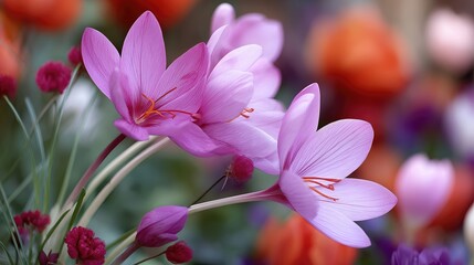 Vibrant Flowers Bloom in a Garden Showcasing Springs Beauty and Vivid Colors