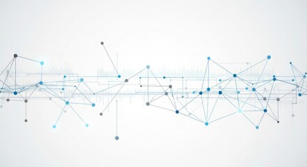 Abstract network of connected nodes isolated on white background