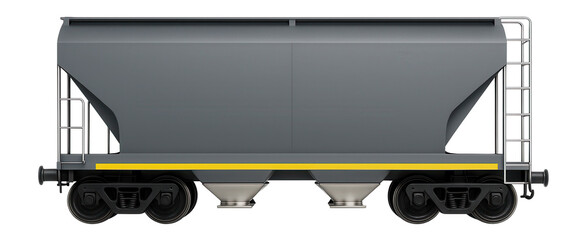 Two-bay covered hopper with central discharge outlets and ladder access on each end