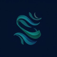 Obraz premium stylized wave pattern logo smooth curves and modern flow branding concept
