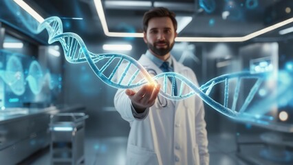 Doctor presenting DNA