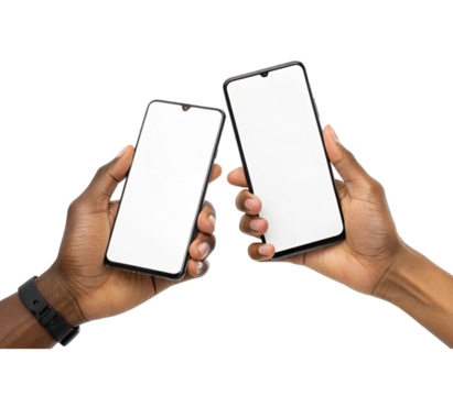 Smartphone Comparison Concept with Blank Screens and Notch Design