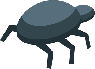 Isometric view of a mite, a tiny arachnid often considered a pest due to its parasitic nature and potential to transmit diseases