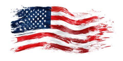 Ripped and tattered American flag