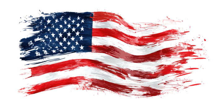 Ripped and tattered American flag