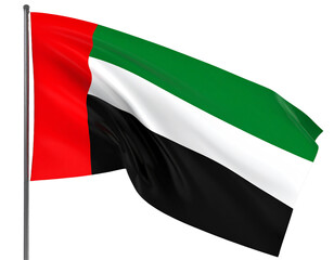 Obraz premium Flat Vector Illustration of UAE Flag, PNG Isolated